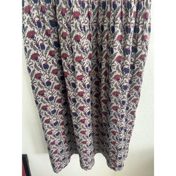 Natural Life Floral Overall Cotton Midi Dress Button Front Waist Cotton M Modest - Picture 15 of 15